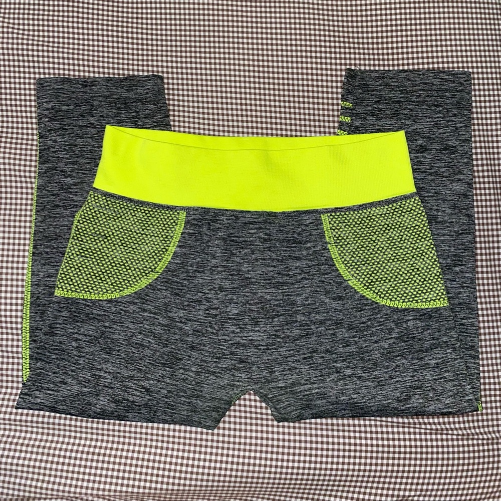 Vibrant Lime and Charcoal Women's Leggings